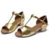Sequins Girls Latin Dance Shoes Salsa Tango Shoes for Dance Beginners 3 Colors Low Heel 3.5cm