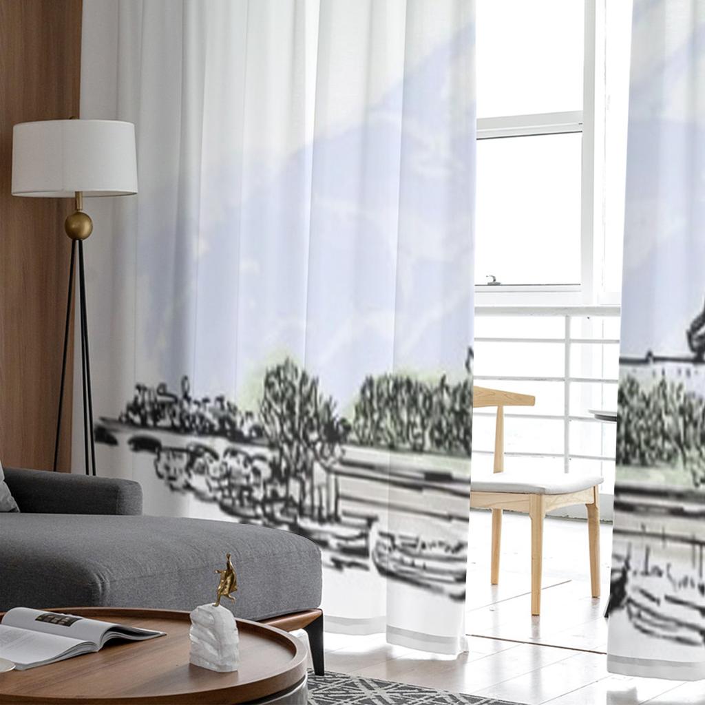 Эйфелева башня в Париже, прозрачные шторы для гостиной, прозрачный тюль, занавески для окон, спальни, кухни, домашний декор, вуаль, шторы