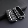 Carbon Fiber Flip Key Case Hard Shell Cover Accessories For Toyota Camry C-HR