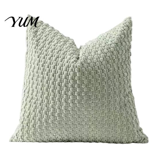 Soft Elastic Couch Pillows Bubble Corduroy Throw Pillowcase, Decorative Square Cushion Cover, Living Room Accessories Textured Invisible Zipper Pillow
