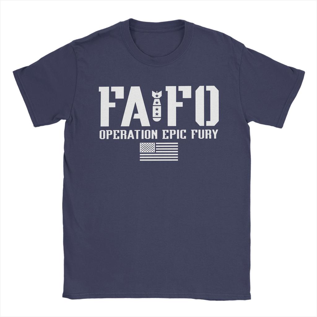 Футболка мужская Operation Epic Fury FAFO Винтажные футболки Летние с круглым вырезом Хип-хоп Футболки Дизайн Большие размеры Топы