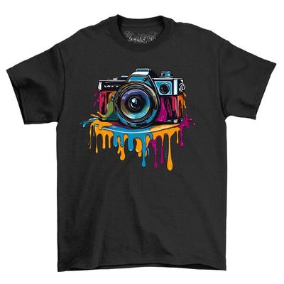 Retro Camera Paint Drip Design T Shirt Snap Out Of Boredom Funny Uni