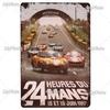 Металлический знак 24 Heures du mans, винтажная табличка, жестяная вывеска, настенный декор для бара, паба, металлические поделки, ретро гоночный автомобиль, постер на заказ
