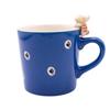 Mino Ware Edoya Handle Cat Mug, 250ml, Blue, E-00217
