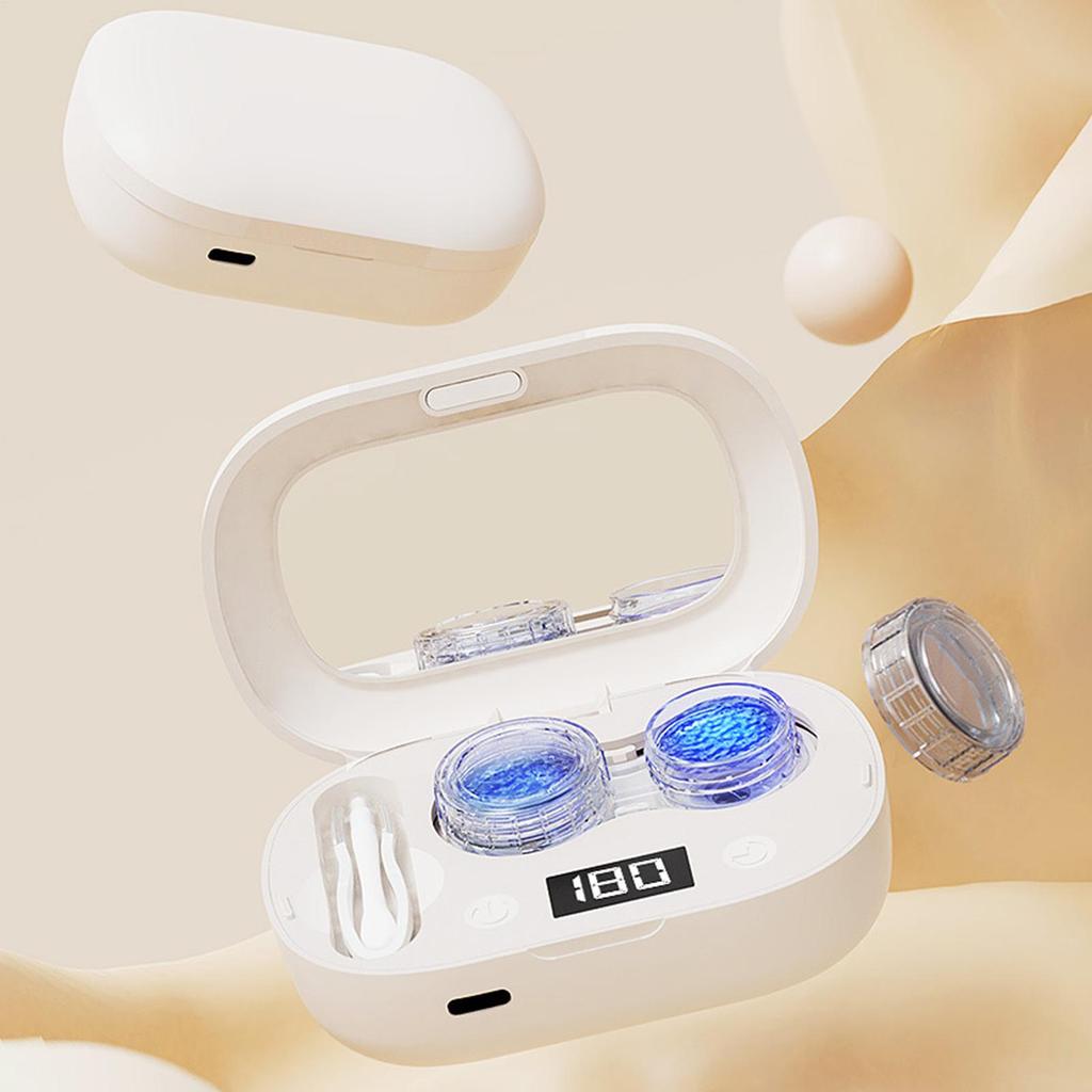 Contact Lens Cleaner Rechargeable With Timer Portable Hard Contact Lens Cleaner Case For Travel Outdoor Camping Vacation Home