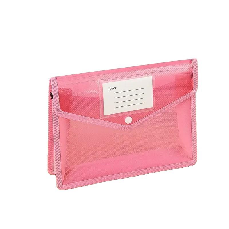 Прозрачная водонепроницаемая папка-конверт формата А4 на кнопке - Черная папка для документов