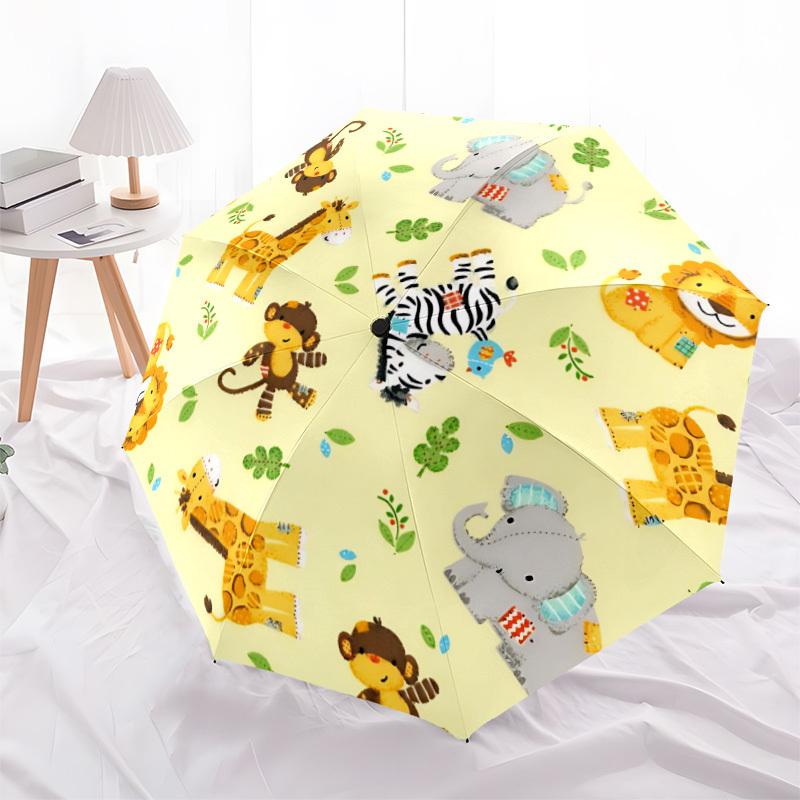 1PC Safari Creatures Automatic Open/close Umbrella with 8-Rib Structure for Women/Men, All-Season Use - Travel Essential, Stylish Accessory, Highquali