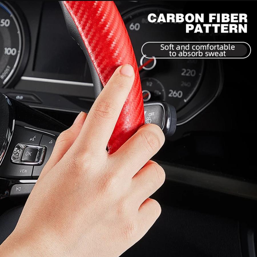 Чехол на руль автомобиля из углеродного волокна 36 см, нескользящий, ультратонкий, летний, защитный чехол на ручку автомобиля, тип D, универсальный