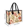 Boho Floral Cactus Strawberry Print Casual Tote Handbag for Daily Use