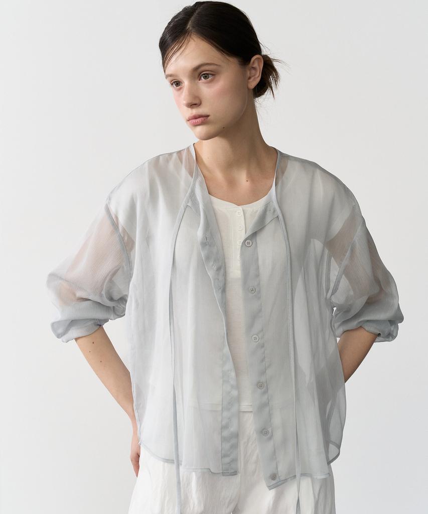 BIBYSEOB Sheer String Shirt Mint [T62]