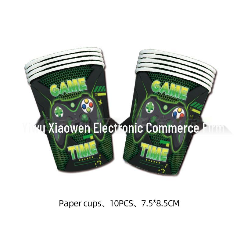 Игровой контроллер для вечеринок: Включает бумажные тарелки, чашки, полотенца и украшения.