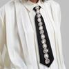 Элегантный женский регулируемый предварительно завязанный черный галстук с кристаллами, стразами и жемчугом для формального мероприятия и повседневной носки
