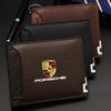 For Porsche KO2Car Driver's Licence Organiser Insurance Card Holder Car Emblem Soft Wallet For Porsche 911 Cayenne 918 Pajun 718 Panamera Macan