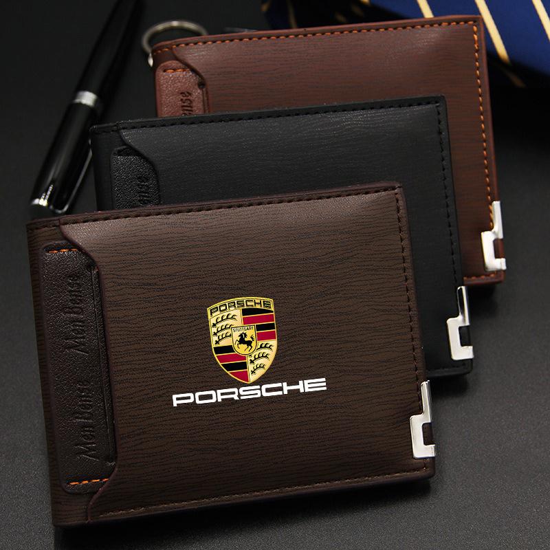 For Porsche KO2Car Driver's Licence Organiser Insurance Card Holder Car Emblem Soft Wallet For Porsche 911 Cayenne 918 Pajun 718 Panamera Macan