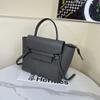 [Pre-Owned] Belt Classic Magnetic Closure Detachable Adjustable Shoulder Strap Pebbled Leather Crossbody Bag - Excellent #MJZ6MU