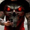 Horror Skull Print Men's T-shirt Vintage Streetwear O-Neck Short Sleeve Oversize Fashion Summer Men's T-shirt