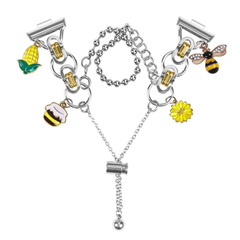 Металлический ремешок с двойной звеньевой цепью с гальваническим покрытием для Huawei Watch Fit 3/Watch 4/4 Pro, ремешок для часов со шнурком, регулируемый