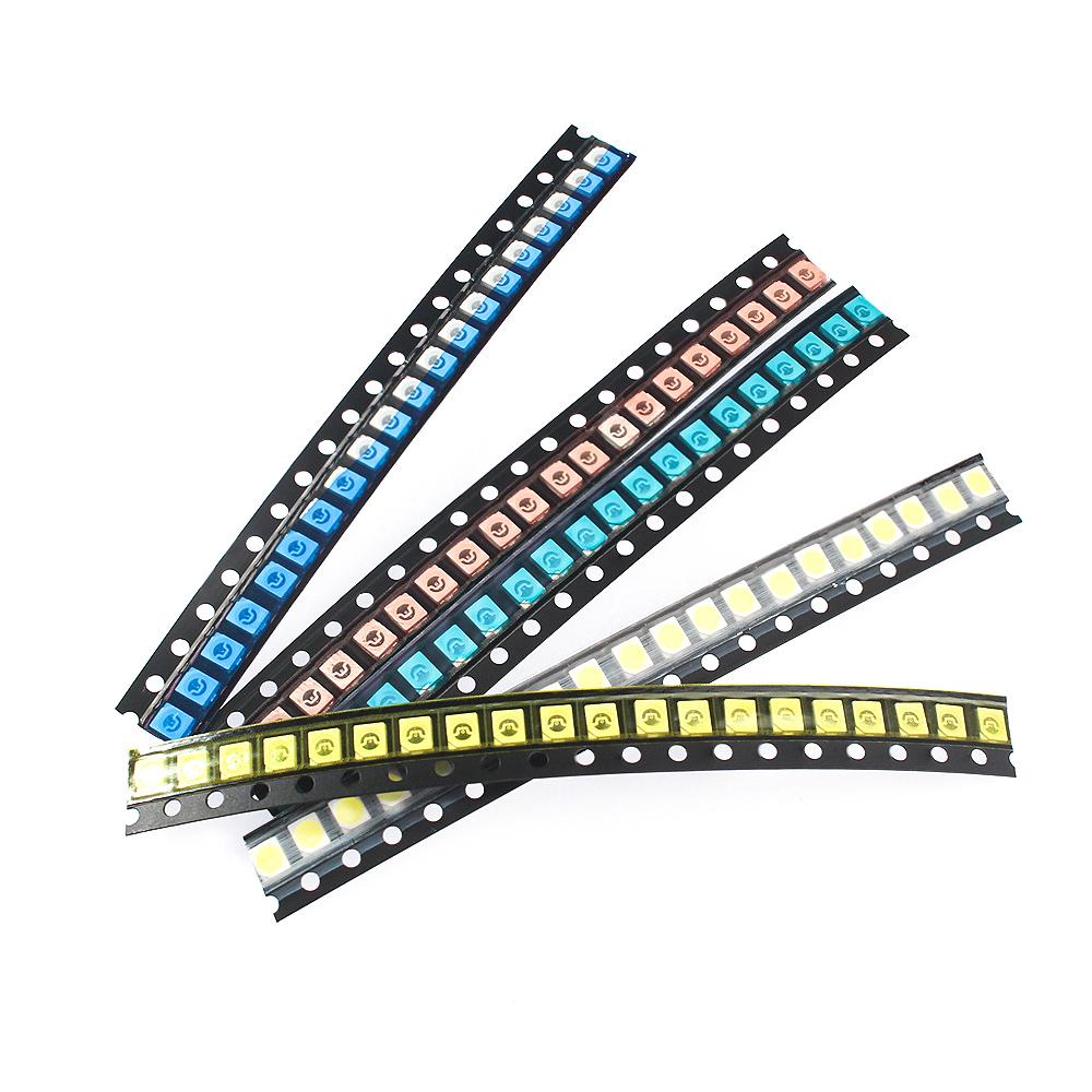 5 цветов*20 шт. 5050 SMD светодиодный набор, белый красный желтый зеленый 5050 диоды набор электронных компонентов упаковка