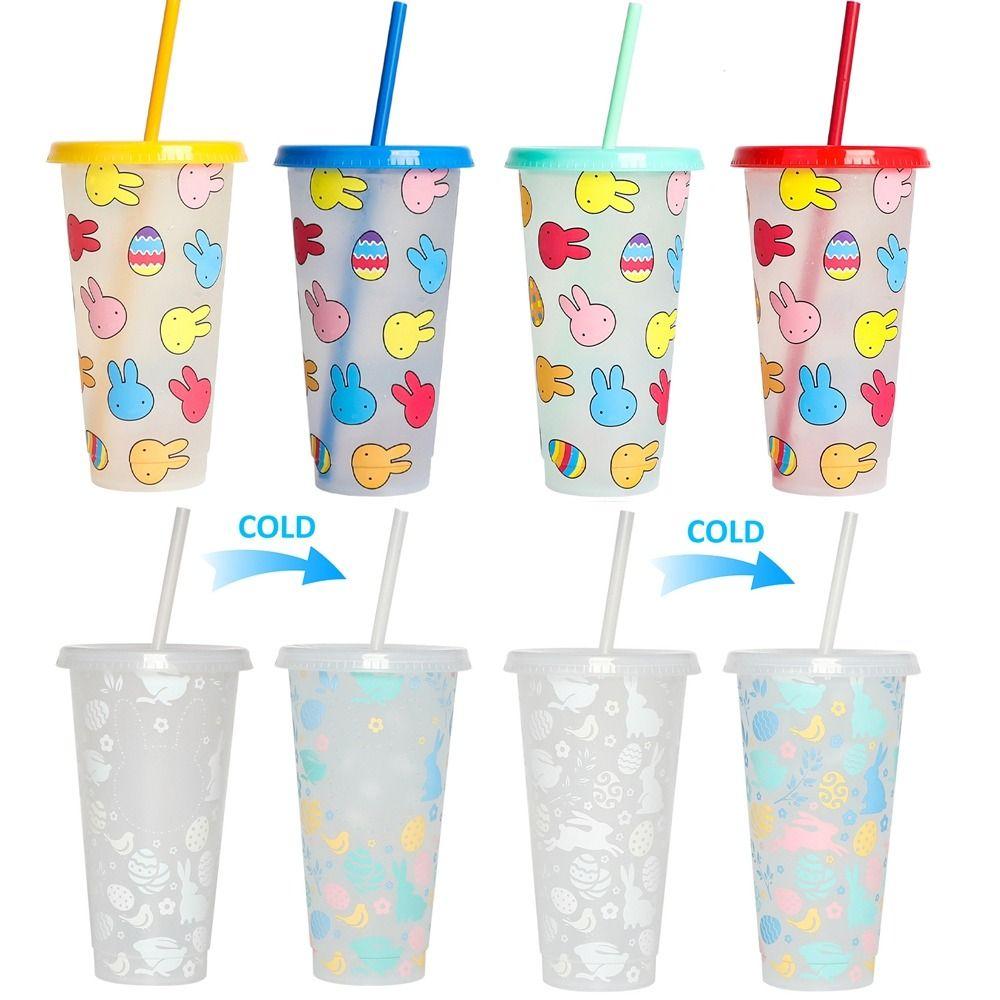 Изменение цвета чашки для холодных напитков, столовые принадлежности, чашка для холодного кофе, портативная чашка для изменения цвета, кухонная