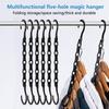 5Pcs Clothes Hanger Strong Load-Bearing Foldable Anti-drop Anti-slip Multifunctional Five-hole Connection Hook Home Supply