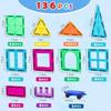 Gemmicc 136PCS Magnetic Tiles Building Blocks Kids STEM Certified Educational Toy Puzzle Boys Girls Includes 2 Cars