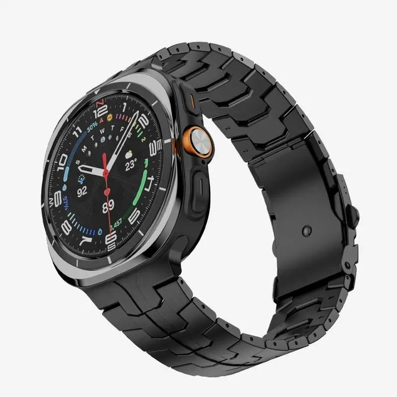 Титановый ремешок без зазоров для Samsung Galaxy Watch Ultra 2025 47 мм Металлический браслет Correa для Galaxy Watch 8-7 Ultra 47 мм