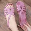 Sandals for Women, Summer New Style Fashionable Flat Heel Non Slip Wear-resistant Cool Slippers for Outdoor Wear