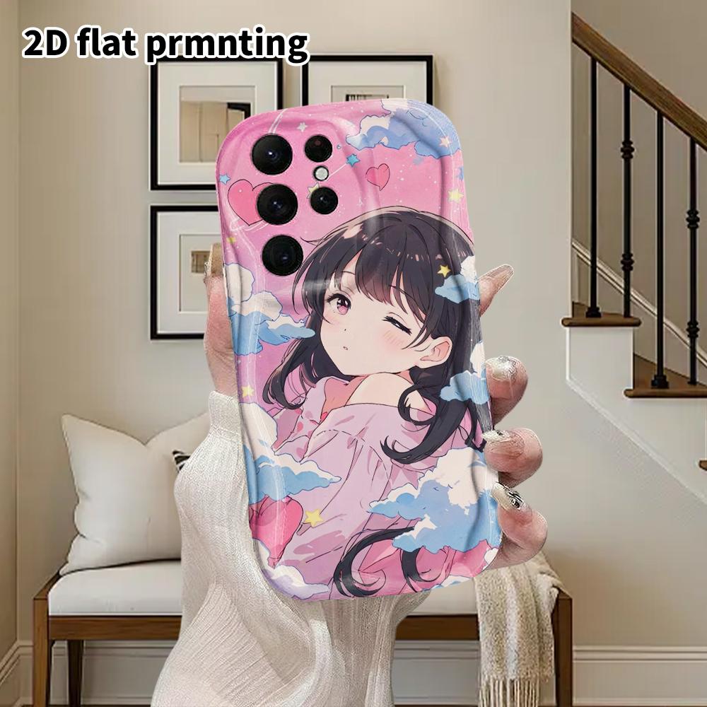 Phone Case: 2D Flat Samsung Galaxy A34 A35 M05 M06 S20 S22 S21 FE Plus 5G Protective Case, Couple Style, Nebula Girl, Christmas and Halloween Gift