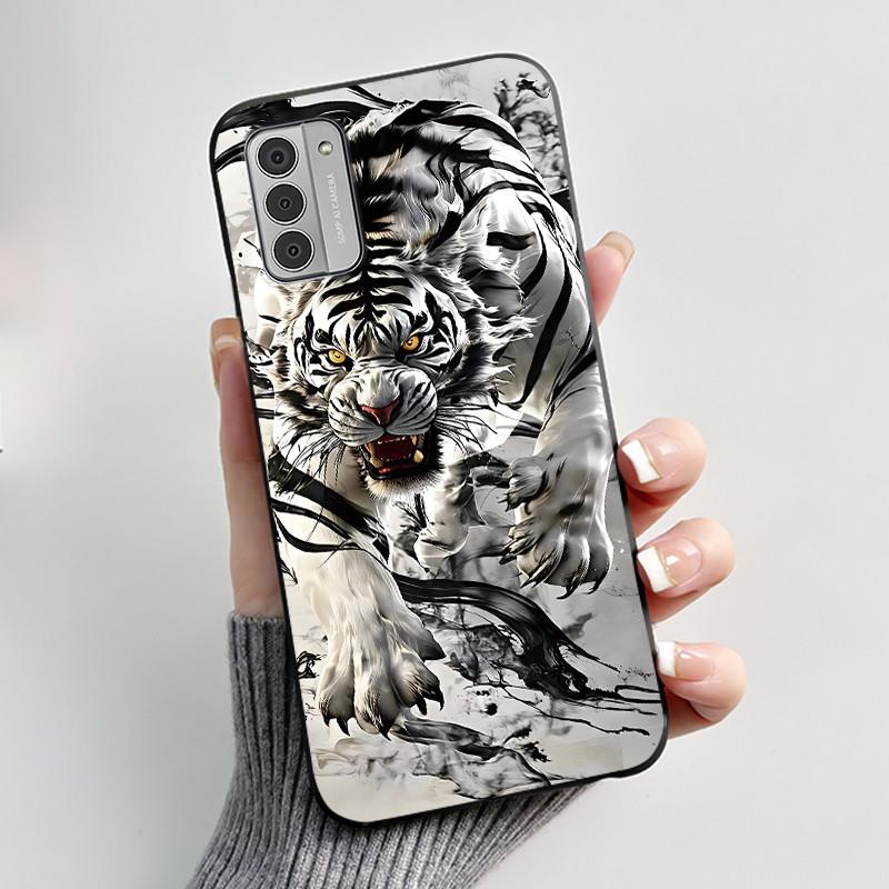 Чехол для Nokia G42 G310 5G Корпус Роскошный Милый Кролик Любовь Смешной Мультяшный Мягкий Силикон Черный ТПУ Защитный Чехол для Телефона Задняя Крышка