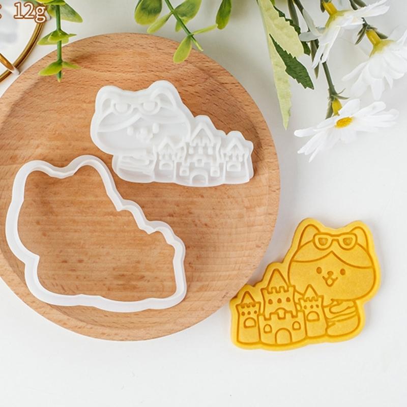 Формочки для печенья с рисунком мультяшных животных, пластиковые формы для печенья, штампы для печенья, инструмент для украшения, формы для мастики, легко моются