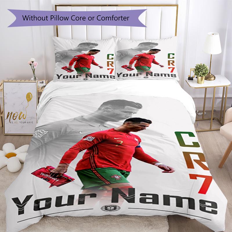 Cristiano Ronaldo Personalized Text Bed CoverBed Suitable for Study room Soft Bedding Bedroom Decor Christmas, WeddingPerfect
