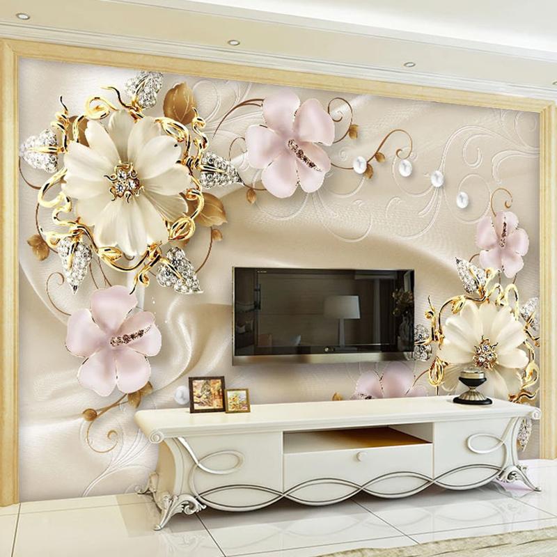 Настенная роспись в европейском стиле, 3d ювелирные изделия, художественная Настенная роспись для гостиной, ТВ, фоновые обои для спальни