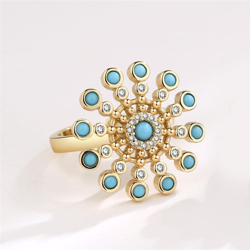 Fashion Beads Anxiety Ring Fidget Spinner Rings Korea Crystal Butterfly Flower Star Moon Ring Anti Stress Jewelry Gift