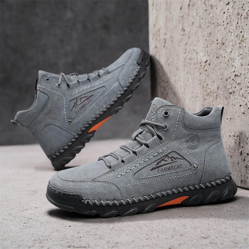 Новые осенние мужские ботинки из натуральной кожи ручной работы, кроссовки с уличным дизайном, мужская дышащая повседневная кожаная обувь, мужские ботильоны