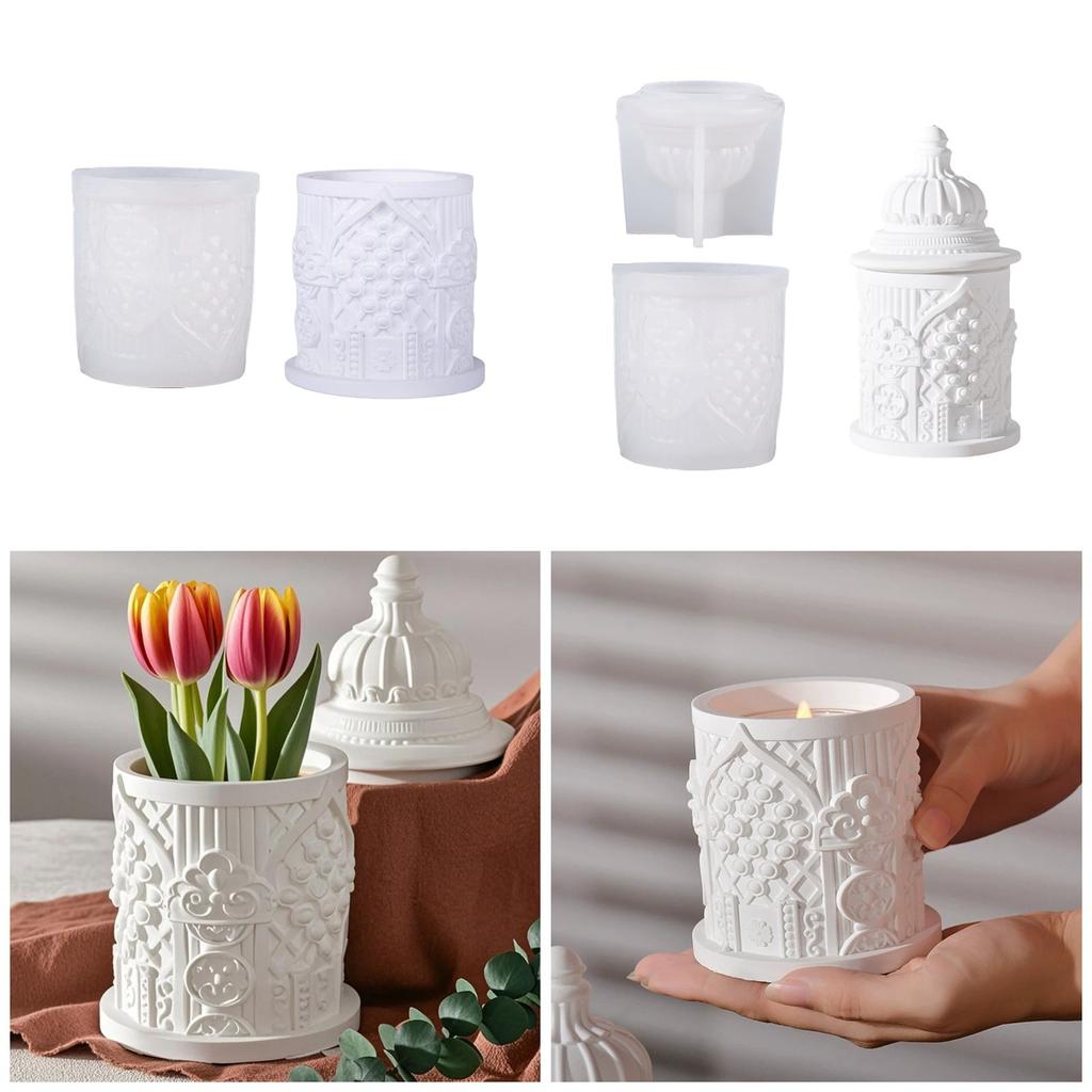 Silicone Mould for Candle Making and Resin Art Castles Memories Storage Cup Crafting Nordic Designs Home Decoration