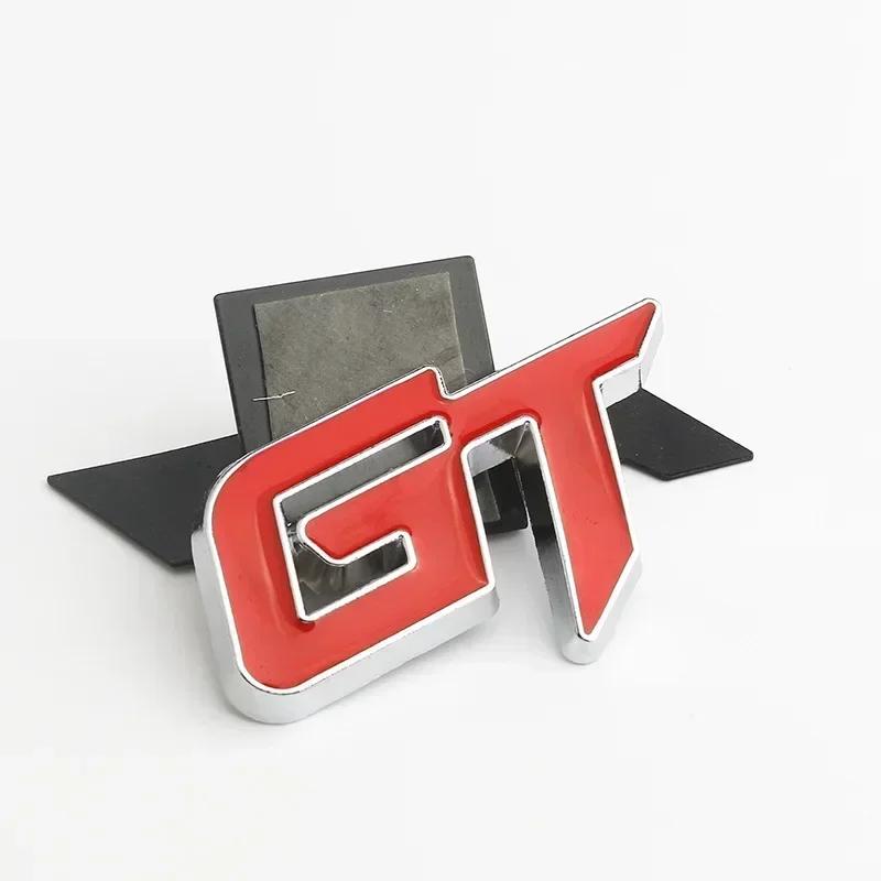 3D Metal GT Letters Car Front Grille Rear Trunk Fender Emblem Badge Sticker Decals Styling Accessories