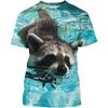 New Raccoon T-Shirts Cute Animal 3D Print Streetwear Men Women Casual Fashion Oversized T Shirt Kids Boy Girl Tees Tops Clothing