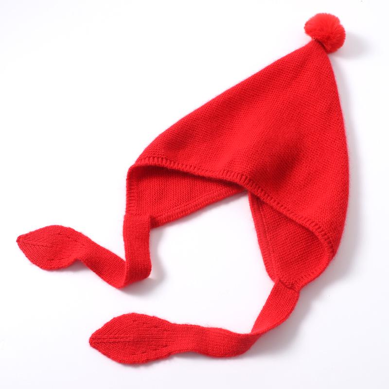 Вязаная кашемировая шапка для мальчиков и девочек: Теплая, симпатичная, ветрозащитная шапка с защитой ушей для осени и зимы.