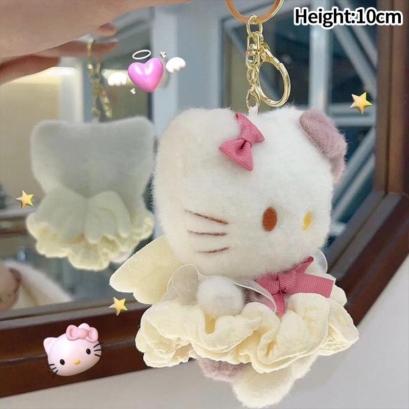 */Sanrio Peripheral Doll Keychain Cute Fashion Sunglasses Kt Cat Keyring Backpack Plush Toy key chain Birthday Gifts