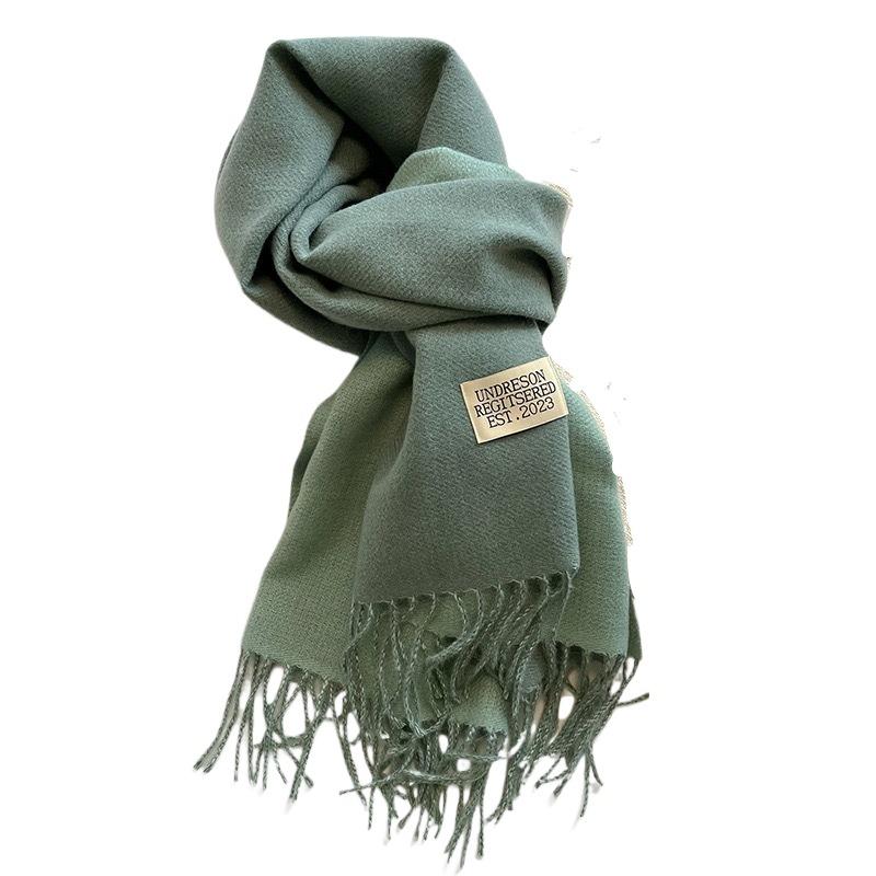 Warm Imitation Wool Scarf Two-sided Winter Long Shawl Classic Cashmere Shawl  Autumn Winter