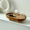 1pc Multi-functional Wooden Tray, Suitable for Aromatherapy, Key Storage, Etc. - Elliptical Design