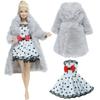 1/6 Doll Coat with Fashion Outfits Dress Daily Winter Clothes for 30cm Dolls Girl Toy 30cm Dollhouse Accessories(NO DOLLS)