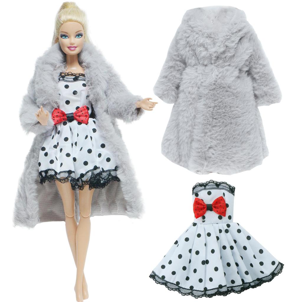 1/6 Doll Coat with Fashion Outfits Dress Daily Winter Clothes for 30cm Dolls Girl Toy 30cm Dollhouse Accessories(NO DOLLS)