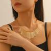 Sparkling Bars Choker Metallic Necklace Bib Chunky Collar Fringe Necklace Metal Tassel Punk Jewelry for Women
