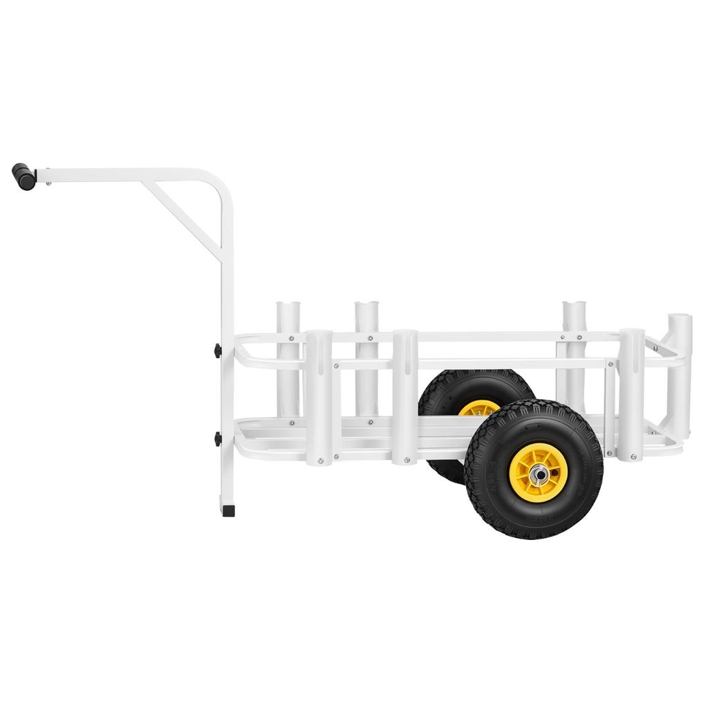 Beach Fishing Cart, 90.7 kg Load Capacity, Fishing Cart Wagon with Heavy-Duty Carbon Steel Frame, 280 mm All-Terrain Tires, 7 Rod Holders, Easy to