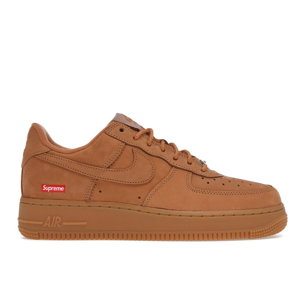 Nike Supreme X Air Force 1 Low SP Box Logo - Wheat Unisex Sneakers Tan Flax Gum-Light-Brown DN1555-200