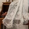 Двойной жемчуг Кружевной низ Кружевные оборки Короткая прозрачная занавеска Цветочная Короткая тюлевая драпировка Балкон