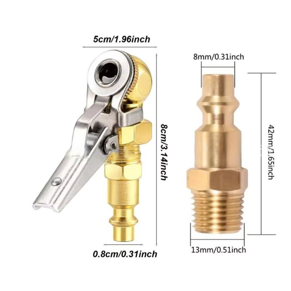 2Pcs Closed Flow Air Pump Inflation Nozzle 1/4inch FNPT Ball Tire Inflator Nozzle for Air Chucks