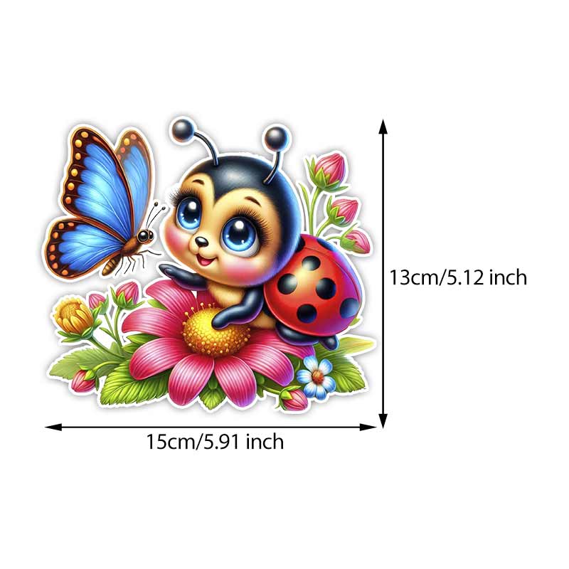 Car Sticker Cute Ladybug Vinyl Decal Waterproof Rear Window Motorcycle Camper Bumper Truck Laptop Decoration TM390