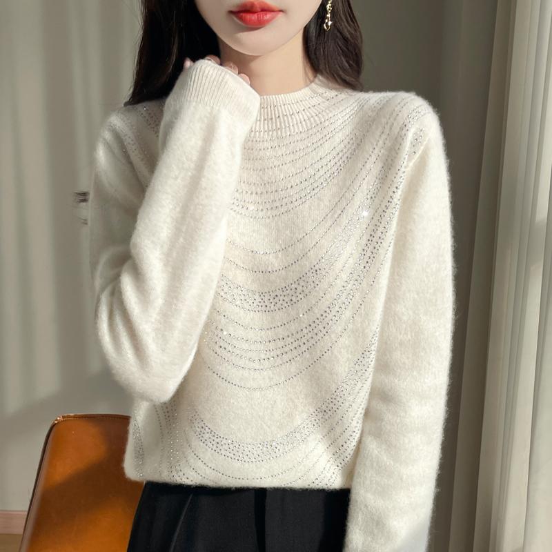 Женский кашемировый свитер Qinghe кашемир 30% кашемир 70% шерсть осенне-зимний кашемировый пуловер мягкий и теплый